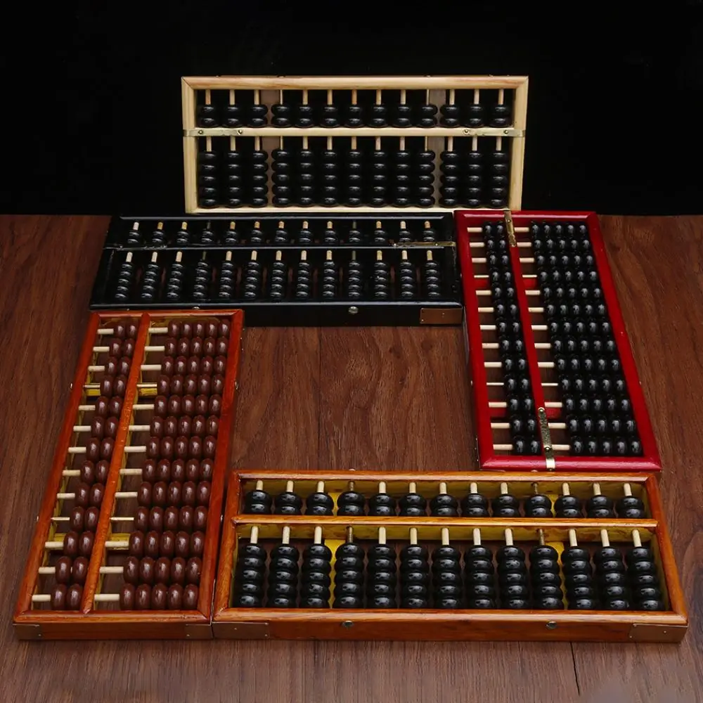 Wooden Wooden Abacus Montessori 13 Digits Square Calculation Rack Multicolor Counting Abacus Early Math