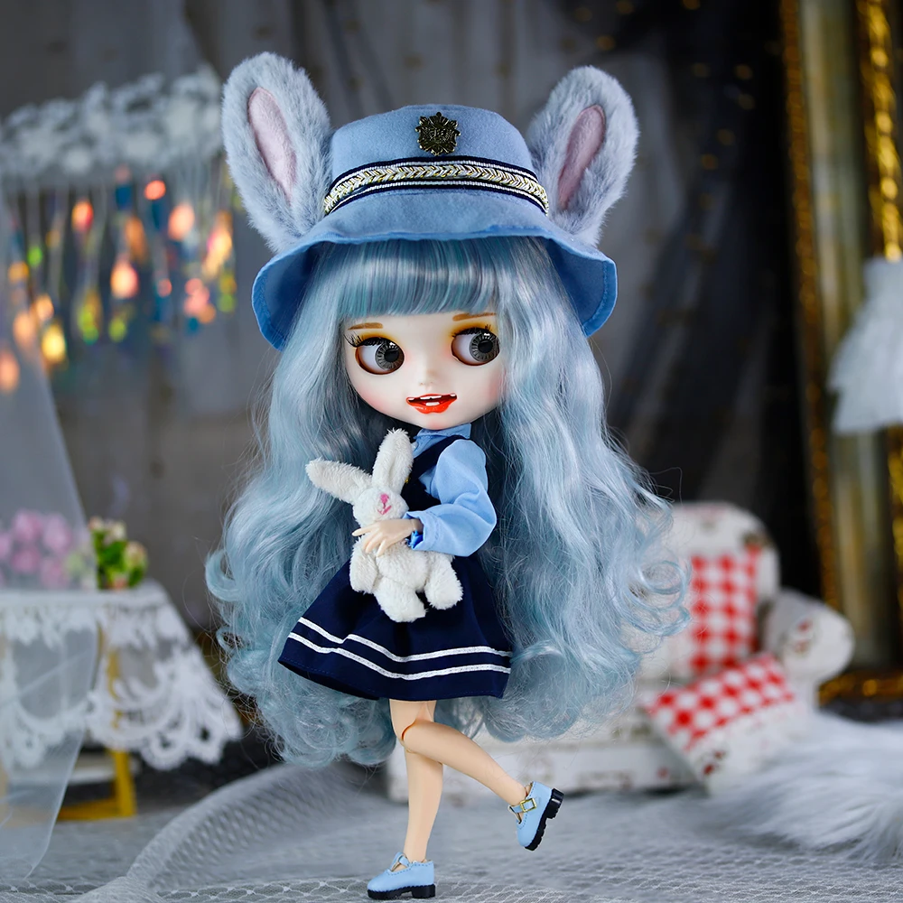 Eisige dbs blyth Puppe Gelenk körper 30cm weiße Haut Hase Polizei Set Puppe bjd Spielzeug Geschenke