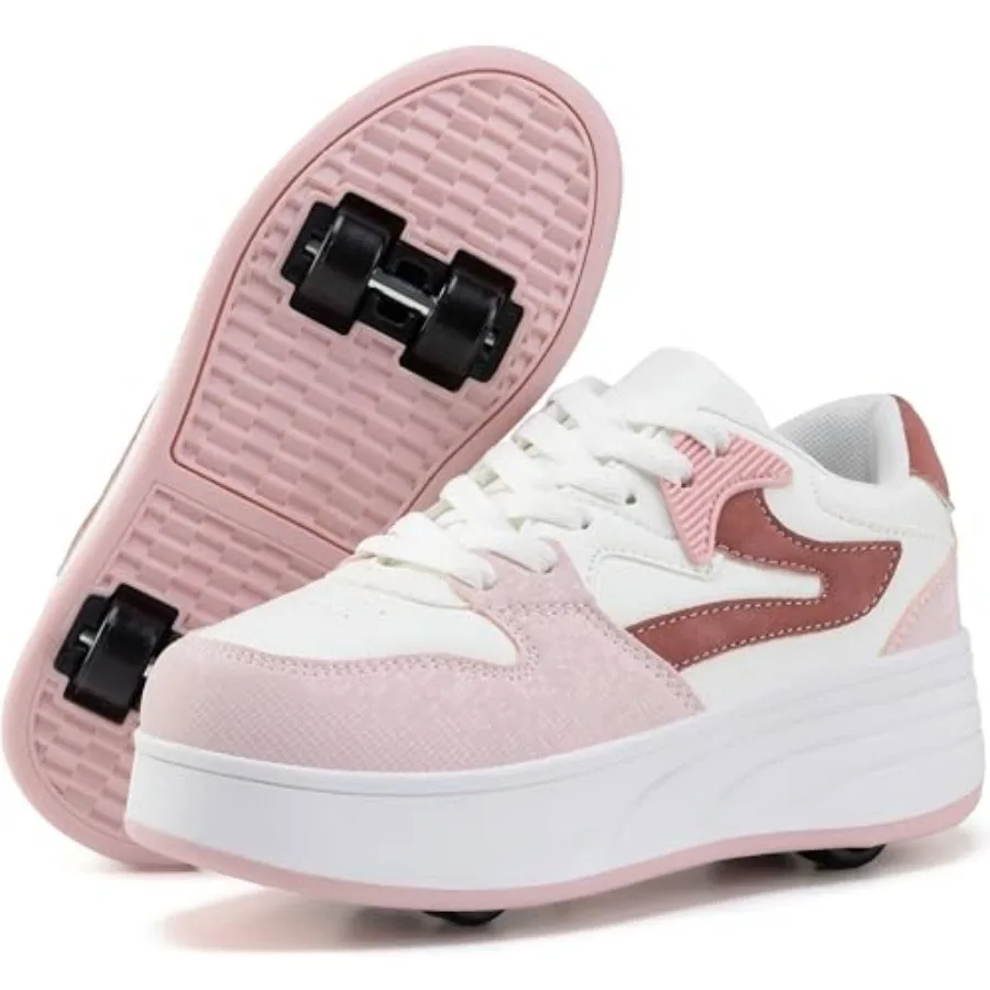 Roller Skate Shoes for Women Girls Sneakers with Detachable Wheels Sport Shoe Suitable for Halloween Christmas Birthday Party G