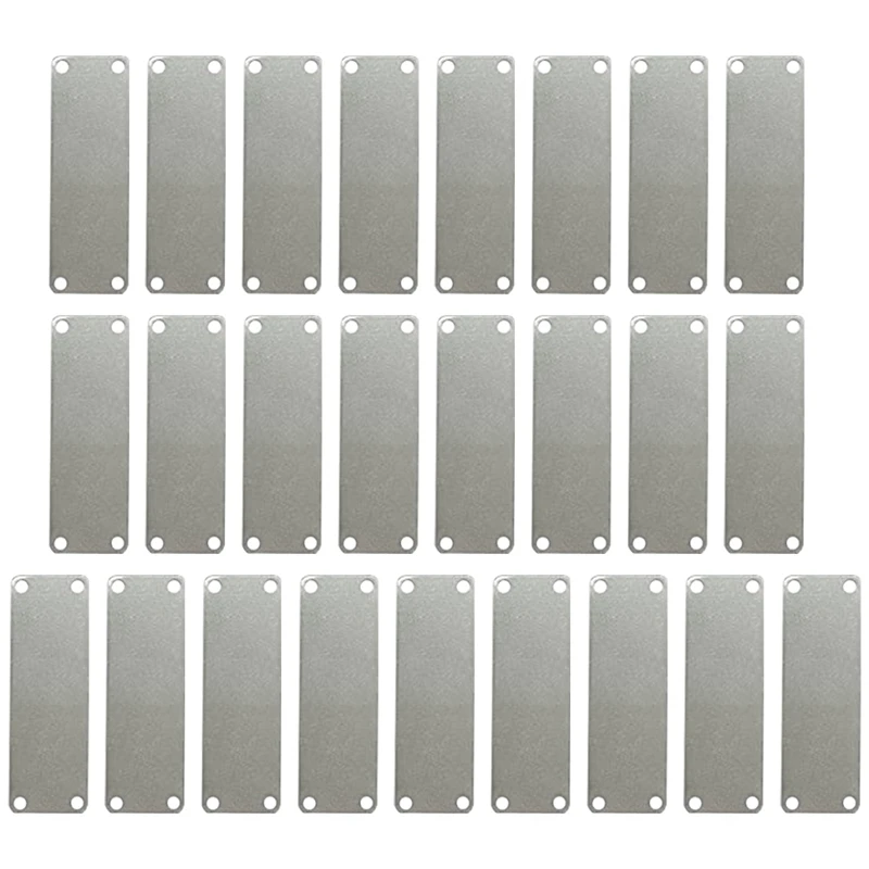 

25 Pack Stainless Steel Engraving Blank Tags Rectangle Stamping Blanks With 4 Holes 1Inchx3inch