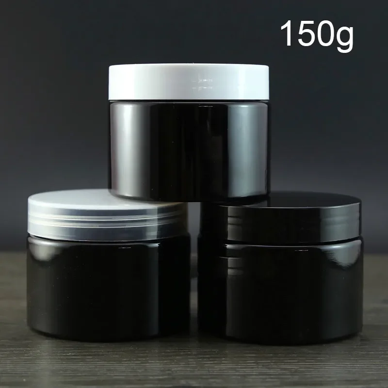 150g Black Plastic Empty Jar Cosmetic Container Body Cream Lotion Spice Candy Sugar Tea Refillable Bottle