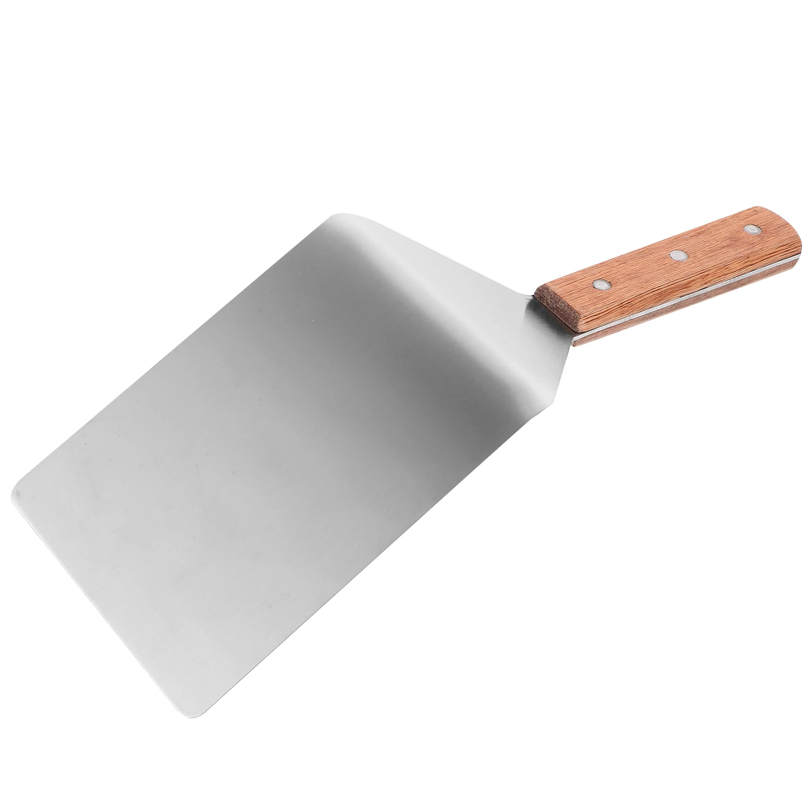 

Stainless Steel Frying Spatula Large Grilling Kitchen Camping Heat Resistant Reusable Metal Pan Non Slip Handle Smooth Edge