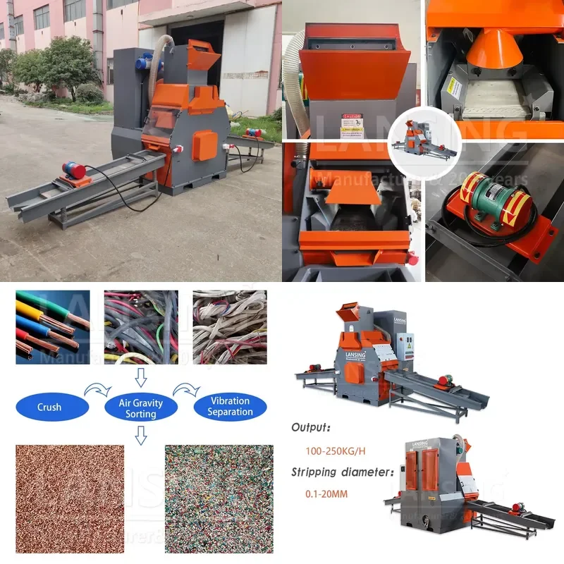 2026 Hot LX-400A Attractive Price New Type Industrial Cable Copper Wire Recycling Machine Cable Wire Granulator