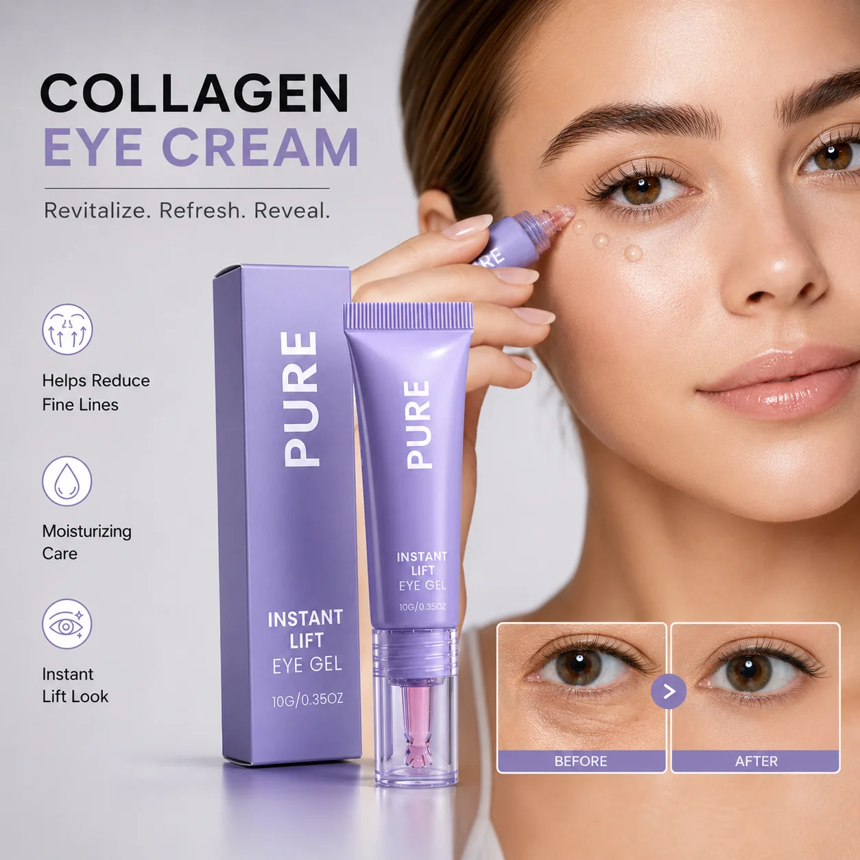 Anti Aging Eye Cream Collagen Formula Hydrating Firming Reduce Fine Lines Eye Bags Brightening Eye Skin Care For Women