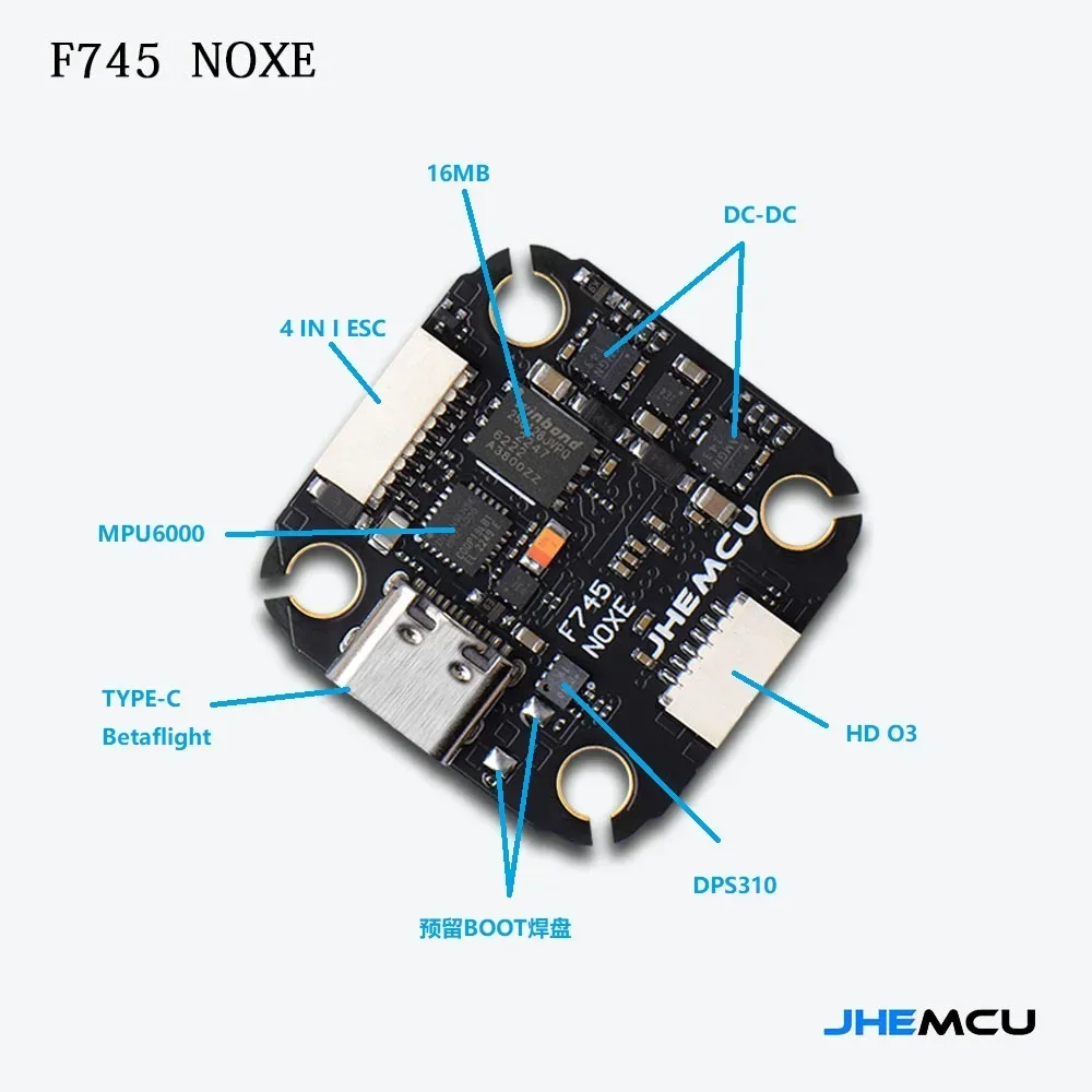 JHEMCU F745 Mini BL32 60A Stack F745 NOXE Flight Controller AM32 60A 4in1 Mini ESC 3-6S 20X20mm for FPV Drones