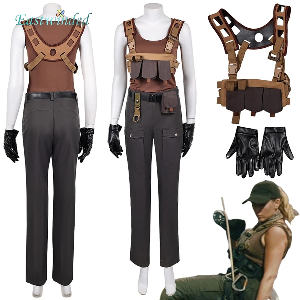 

2025 Movie Jurassic World Rebirth Zora Bennett Cosplay Costume Outfits Women Disguise Hallowmas Carnival Party Roleplay Suit