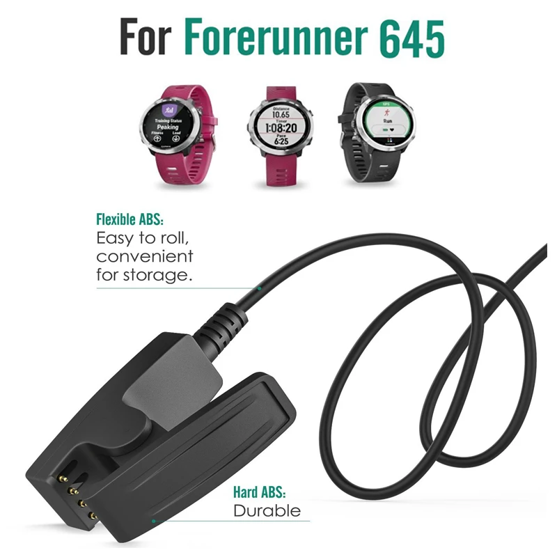 New USB Data and Dock Charger for Garmin Forerunner 645 music 235 230 630 30 35 / Vivomove Trend / Vivomove HR / Approach S20