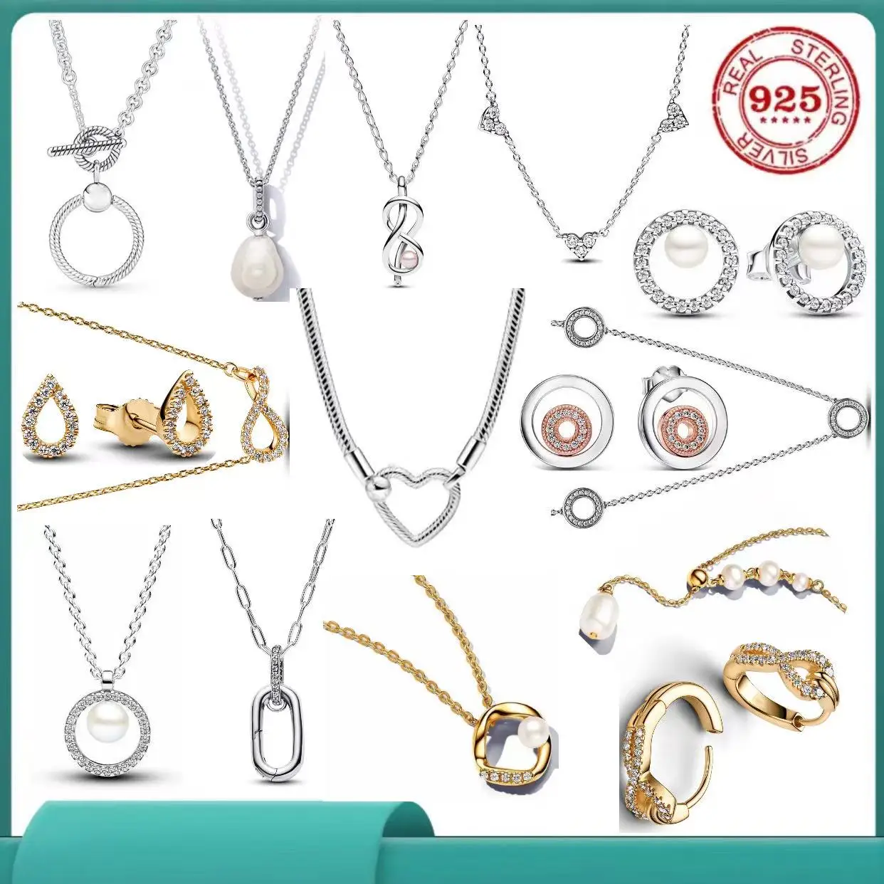 Exquisite Charm 925% Sterling Silver Fashion Waterdrop Note Heart Necklace Women's Fine Jewelry Wedding Birthday Party Gift