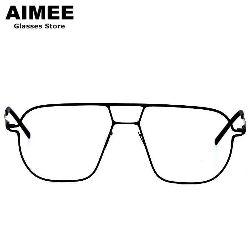 Germany Brand Oversize Eyeglasses Men Pilot Double-Beam Ultralight Glasses Frame No Fade Women Blue Light Spectacles Frames Hugo