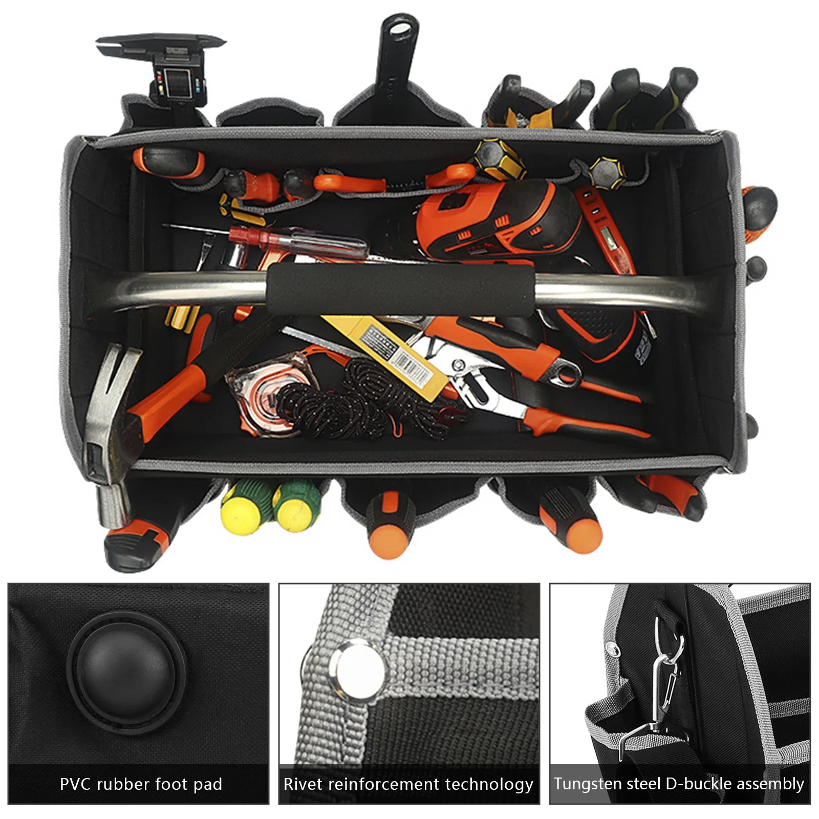 목수 도구 키트 대용량 도구 가방 하드웨어 정리함 크로스바디 벨트 남성 여행 가방 핸드백 백팩 스패너 전기 기술자용
