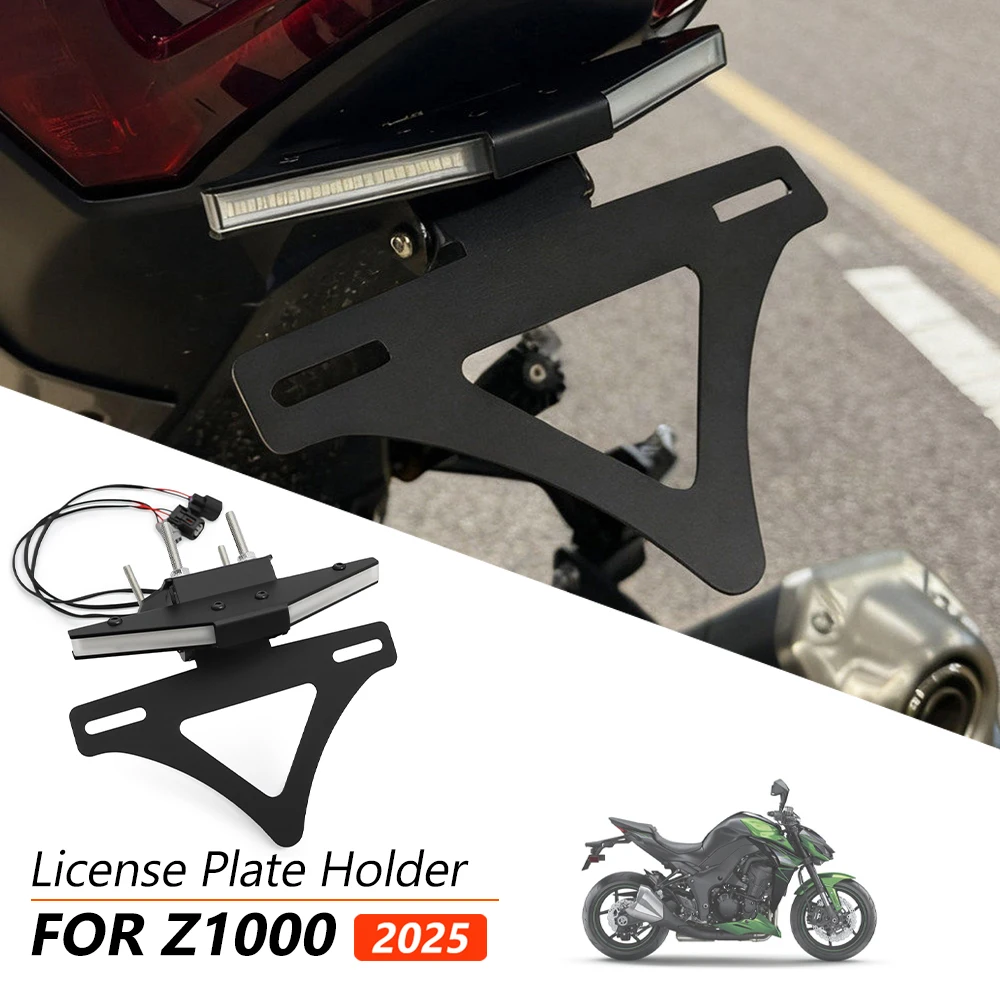 

For Kawasaki Z1000 z 1000 2025 Motorcycle license plate holder bracket LED rear tail light fender eliminator kit