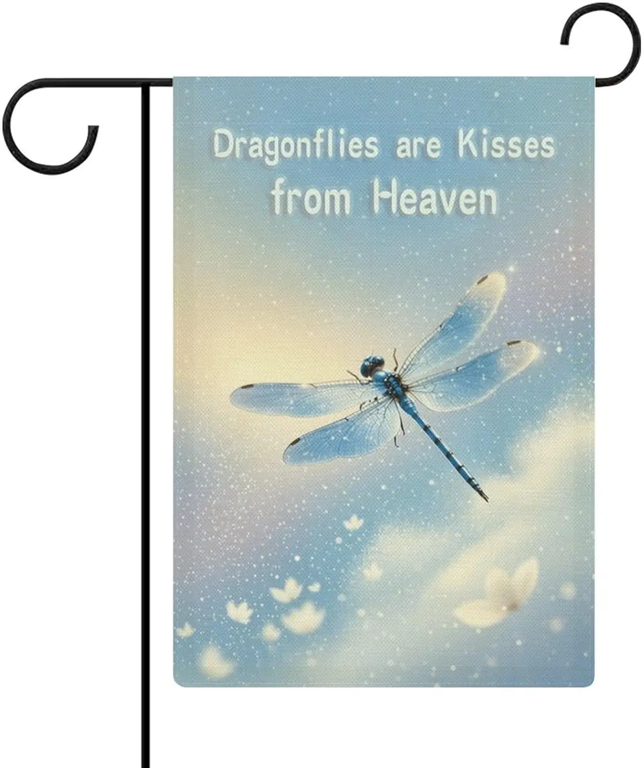 Dragonflies Are Kisses From Heaven Garden Flag, Festive Outdoor Decoration, Double-sided Linen Patio Flag FFL IIC