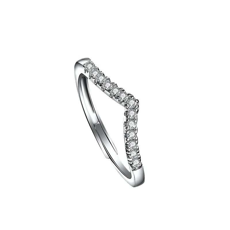 Ring aus 925er-Sterlingsilber mit glänzendem Zirkon für Damen, Hochzeitsschmuck, Silberbänder, feines Modegeschenk, Party, hochwertiger Ring – Detail 6