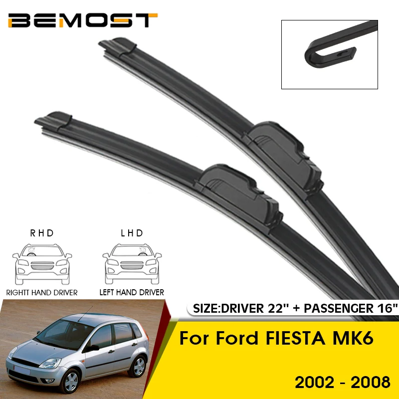 

Car Wiper Blades For Ford FIESTA MK6 2002-2008 Windshield Windscreen Front Window Blades 22"+16" Car Accessories