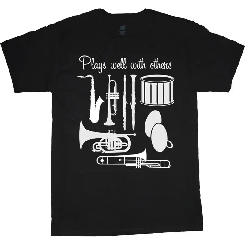 

Trumpet Saxophone Trombone Band Camp Funny T Shirt Mens Clothing Apparel