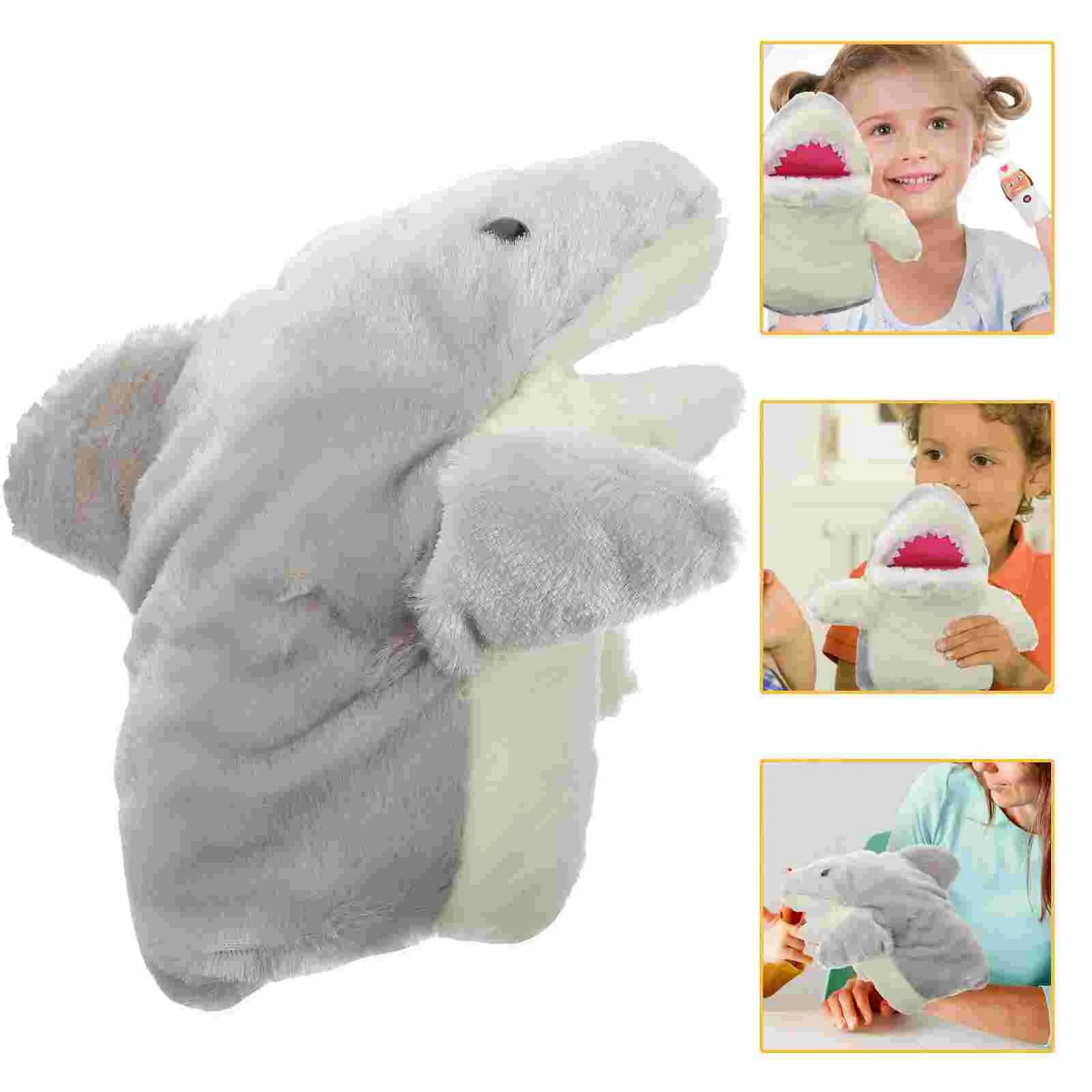 

Childrens Toys Hand Puppet Storytelling Plush Shark Role Play Cartoon Grey Role-play Parent-child