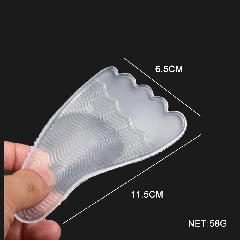 2Pcs/Pair Five-toed Silicone Forefoot Forefoot Gel Toe Transparent Anti Slip Women High Heel Insoles Pads Insert Massage Cushion