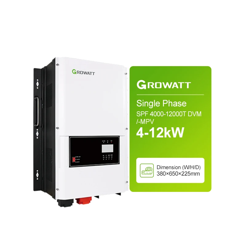 

Growatt SPF 4000-12000T DVM-MPV 4KW 5KW 6KW 8KW 10KW 12KW Low Frequency Inverter 120/240Vac Split Phase Output Solar Inverter