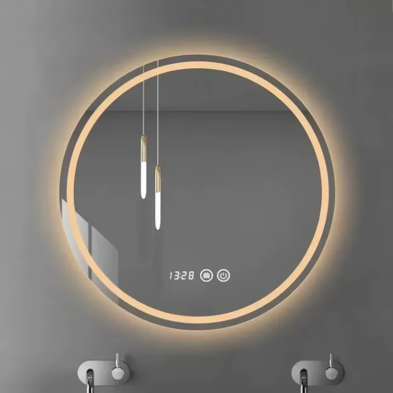 for Bathroom Mirror Accessories Led Smart Vanity Mirrors With Light Round Wall Mounted Toilet Multifunctional Shower Shaving