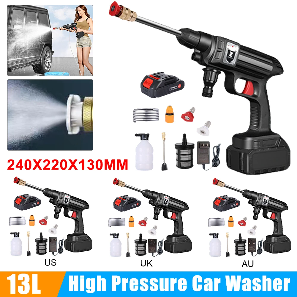 Cordless High Pressure Washer Spray With Li-ion Batter UK/US/UK 4000mAh Car Wash Tool Foam Generator Car Washing Machine For Hom