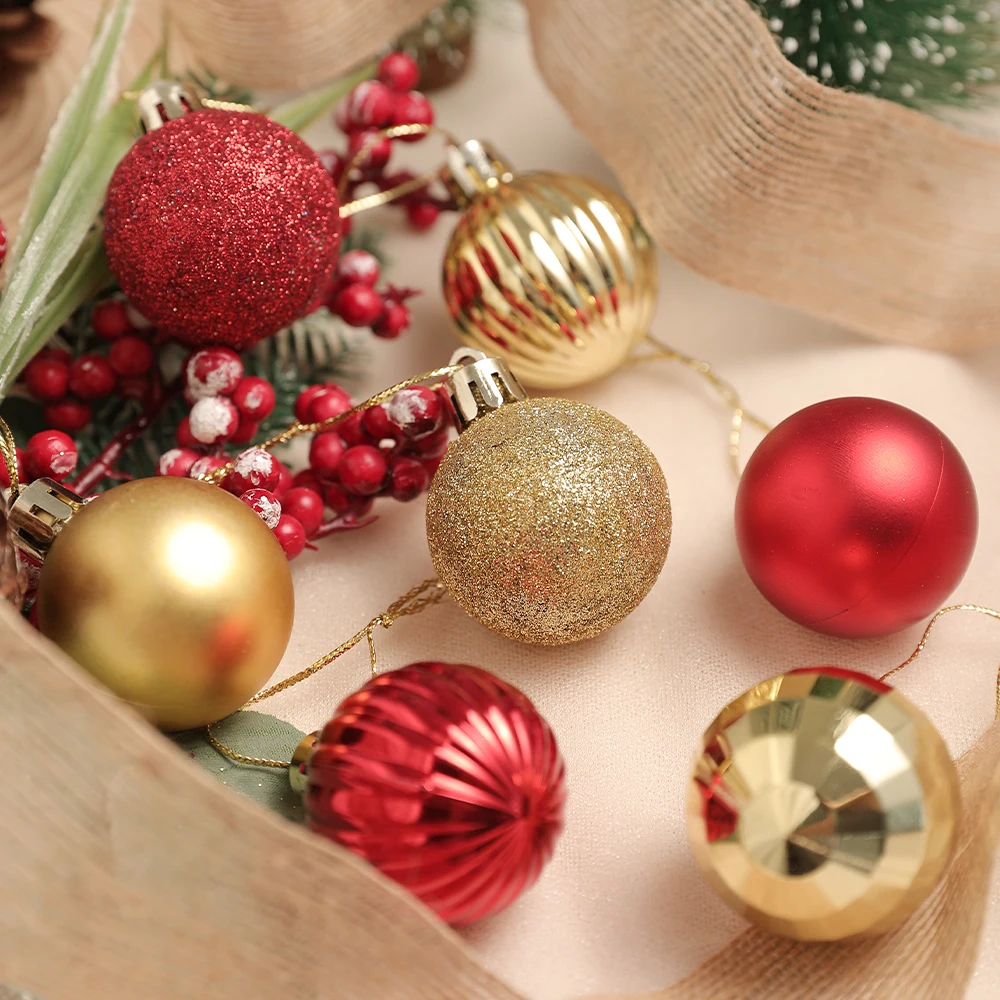 36 قطعة 3/4 سنتيمتر كرات عيد الميلاد شجرة عيد الميلاد الديكور الحلي للمنزل ديكور 2025 السنة الجديدة نافيداد قلادة الكرة اكسسوارات
