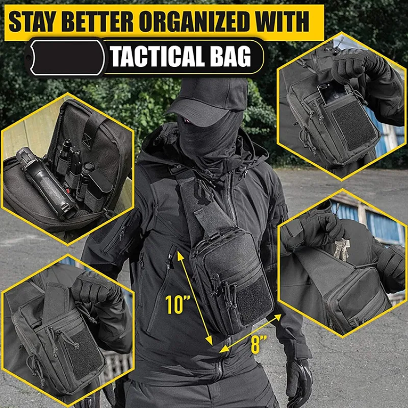 Bandolera de hombro para pistola, bolso de pecho multifuncional para exteriores, impermeable