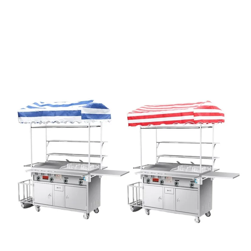 

Gas Fried Dining Cart Fried Skewers Flowing Stall Trolley Can Hold Gas Cylinder