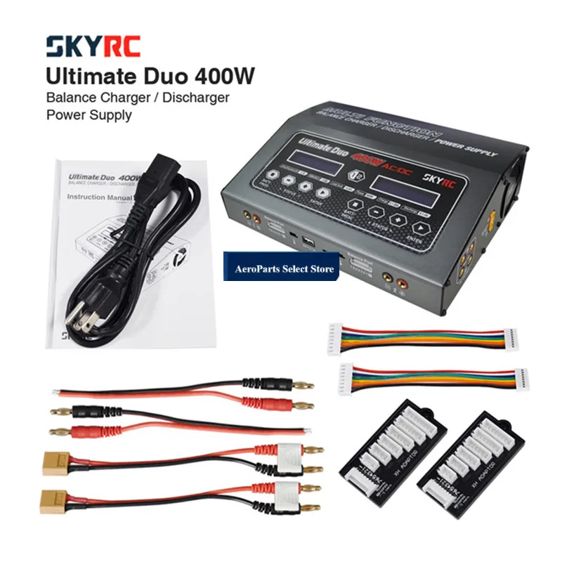 APartsSKYRC D400 Dual Channel Balance Charger Ultimate Duo 400W AC DC Support 1-7S Lithium Batteries For FPV Racing Drone/Quadco