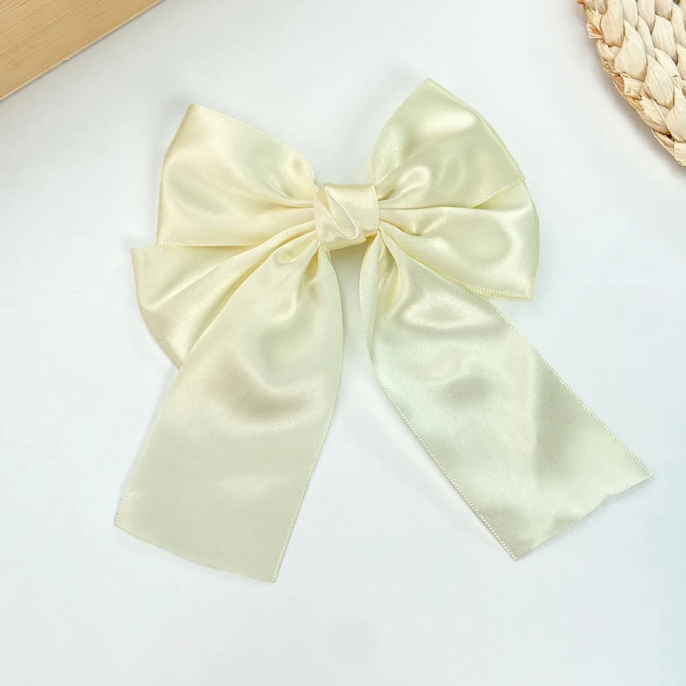 Nieuwe grote satijnen gelaagde strikken haarclip lint zijdeachtige strik haarspeld haarspeldjes haaraccessoires voor vrouwen meisje