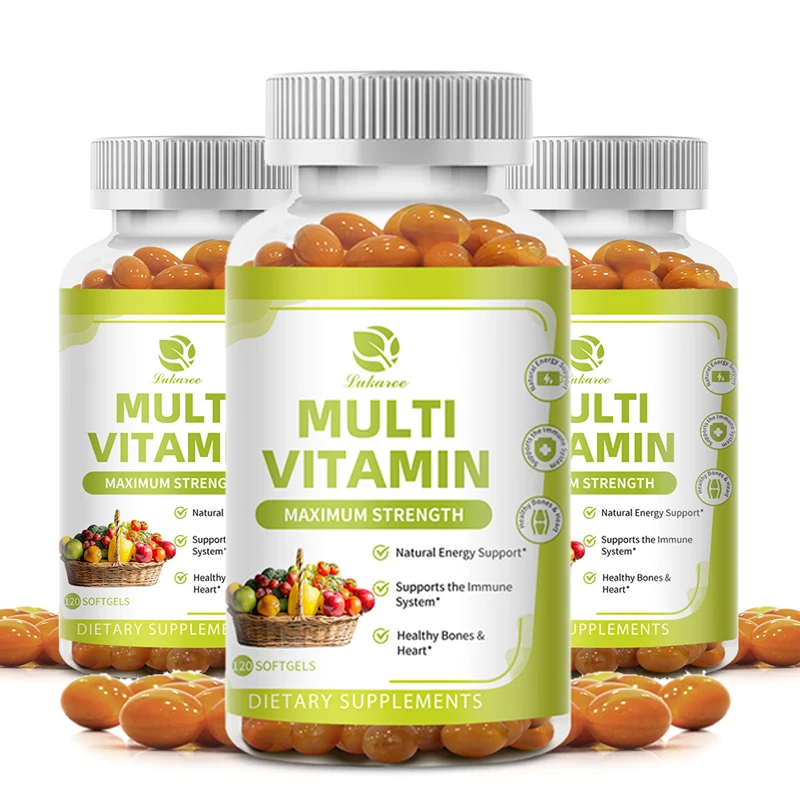 

LUKAREE Multivitamin Capsules Vitamin A,B,C,D Supplements for Energy Support Immune,Bones & Heart Health Vegan Organic Non Gmo