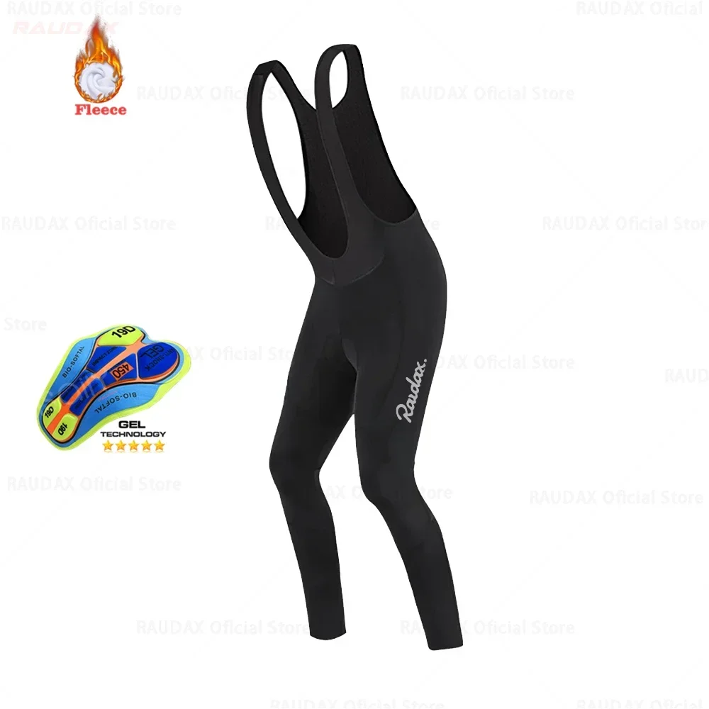 New Winter Cycling Bib19D Sports  Pants Reflective LOGO Raudax Black Thermal Fleece Pants Bicycle Riding Running cycling pants