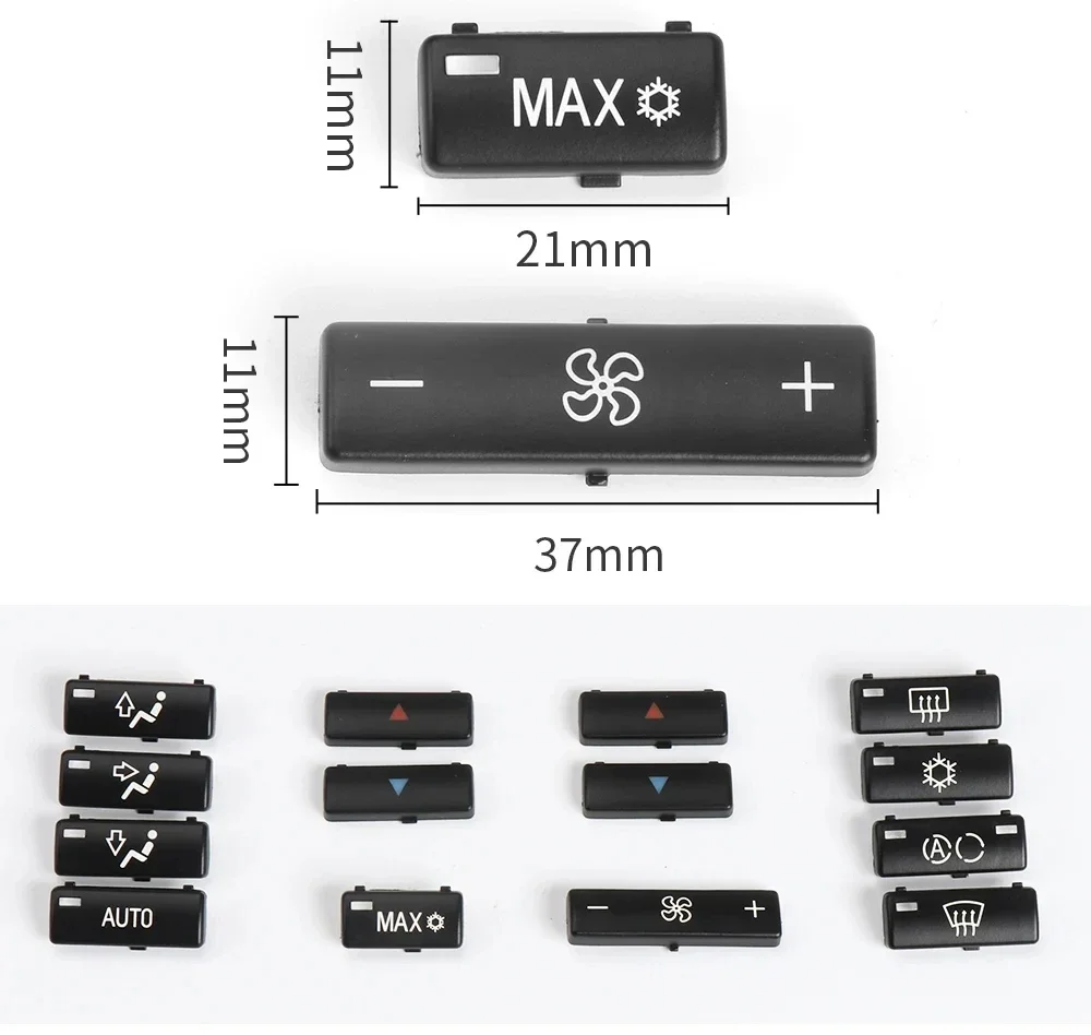 14 PCS Auto AC Heizung Klimasteuerung Klimaanlage Kappe Schalter Taste Abdeckungen Für BMW 5er E39 X5 E53 1996-2002 64116915812 – Detail 4