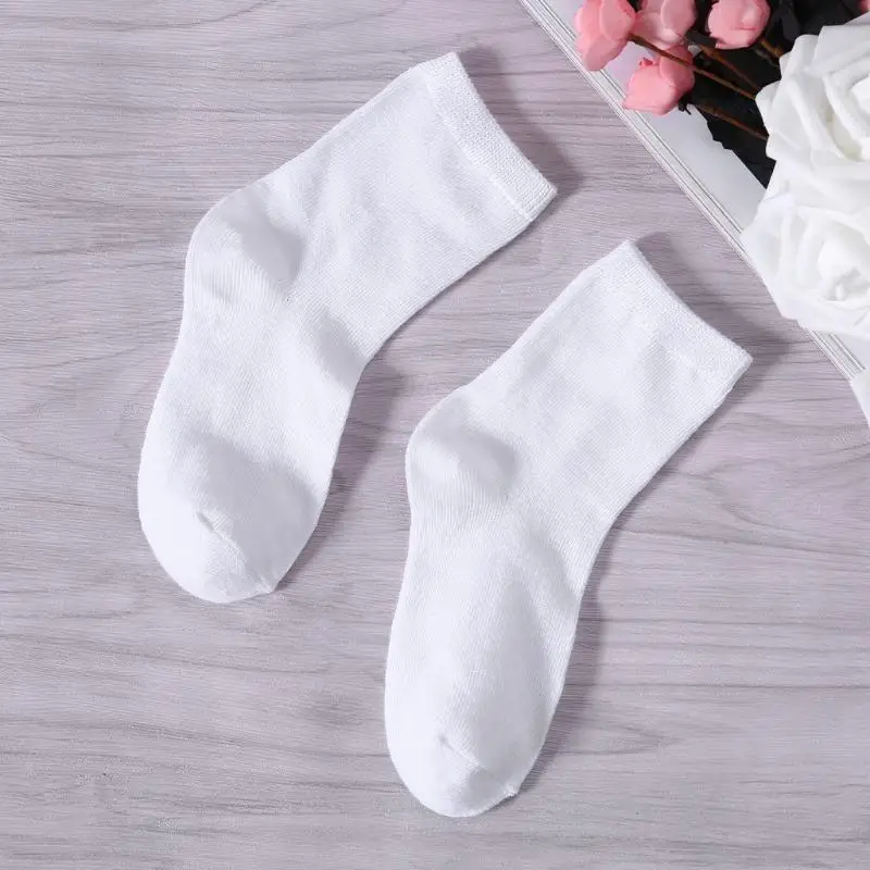 97BC Unisex White Sock Set of 4 Pairs Stretchy Fit Comfortable Socks for Girls