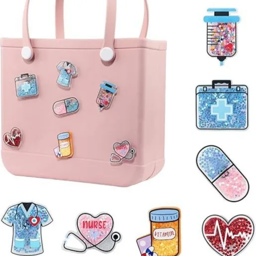 7PCS Nurse Beach Bag Charms for Bag Cute Decoration Accessories Perfect for Beach Tote Bag, is a Good Gift for Family, Wife and