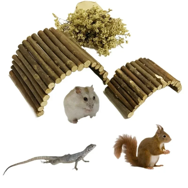 Small Pet Molar Willow Branch Rabbit Accessories Hamster Molar Supplies Totoro Climbing Ladder Fence Arch Bridge Toy