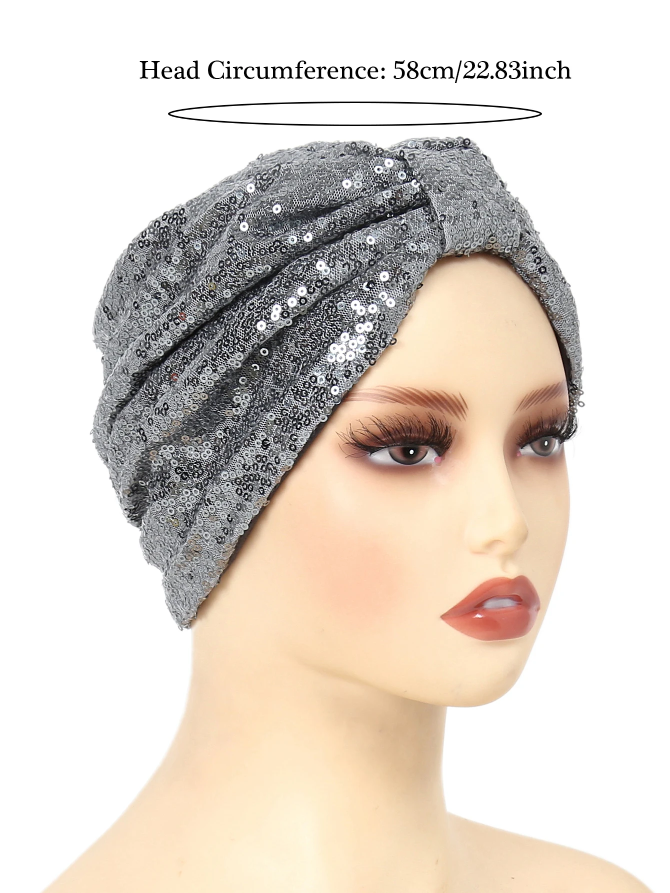 Ramadan Muslim Fashion Sequin Turban Cap Women Hijab Islamic Chemo Cap Head Scarf Ladies Head Wrap Trendy Indian Hijab Hat