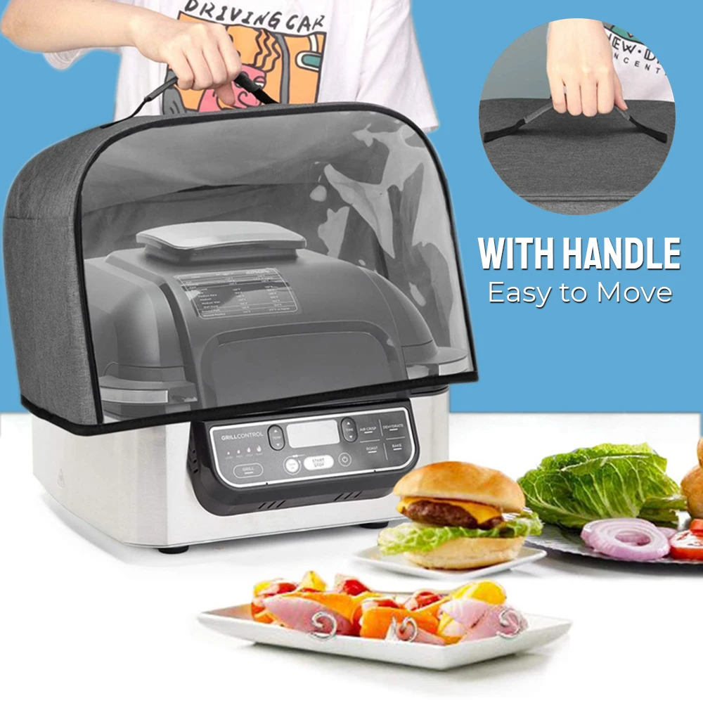 For Ninja Foodi Grill Kitchen Dust Cap Toaster Cover Air Fryer Hood Oxford Fabric With Storage Pockets Household Bread Baking