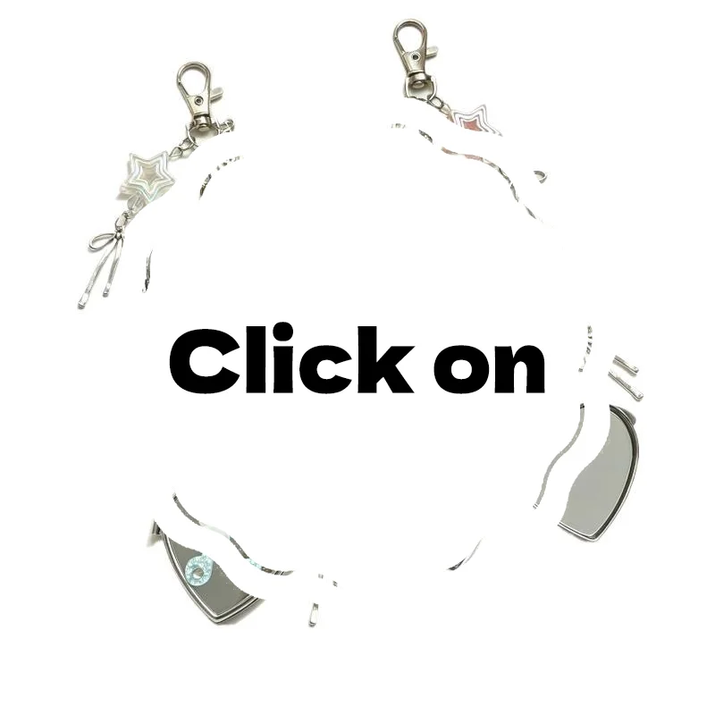 Korean-inspired Love Note Mirror Bag Accessories Fashion Star Keychain Double-sided Makeup Mirror Keychain Bag Hanging Decor