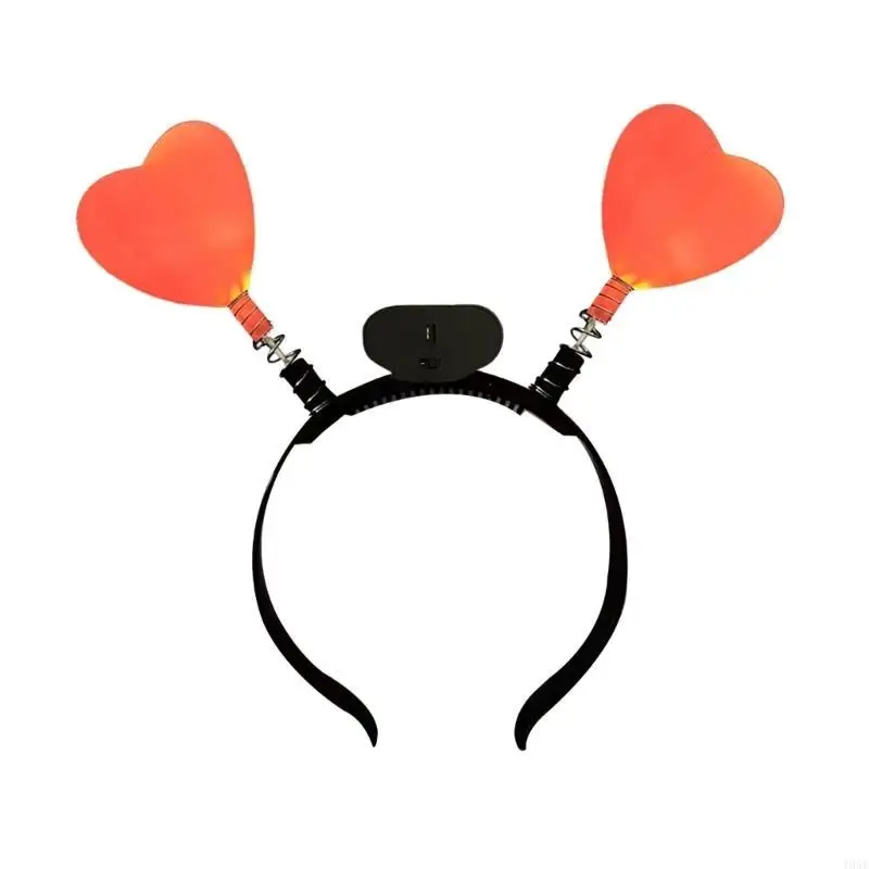 195E Faixa cabelo com coração radiante Padrão engraçado Argola cabelo Durabilidade para festa