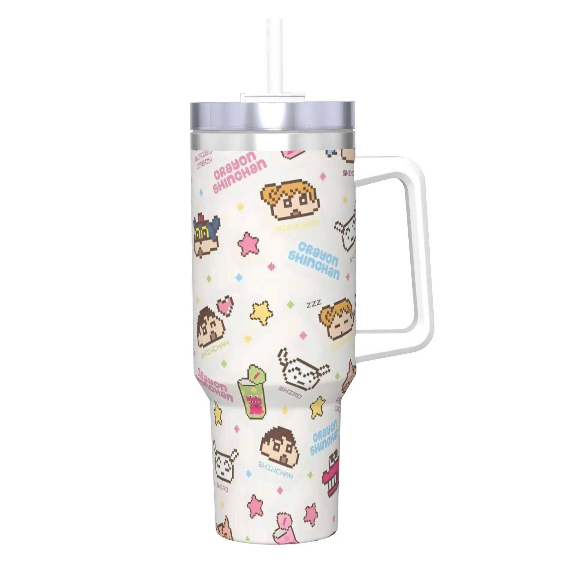 Vaso Térmico de Acero Inoxidable con Diseño de Shin Chan, Taza de Café para Mantener Bebidas Calientes, Taza para Auto, Botella de Agua para Conducir