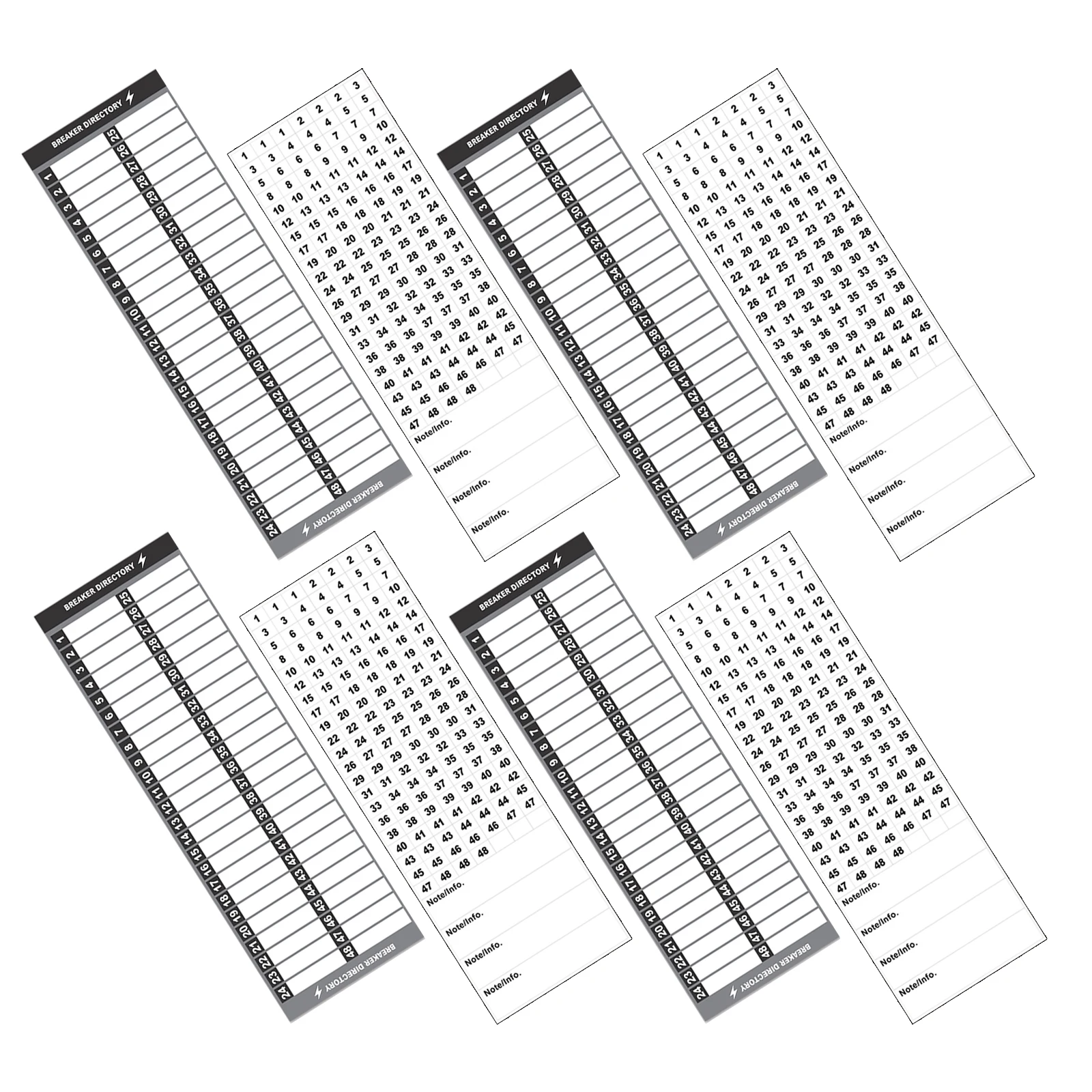 

2 Sets Adhesive Circuit Breaker Stickers Electric Panel Labels Electrical Identification Load Center PVC Number Tags Labels