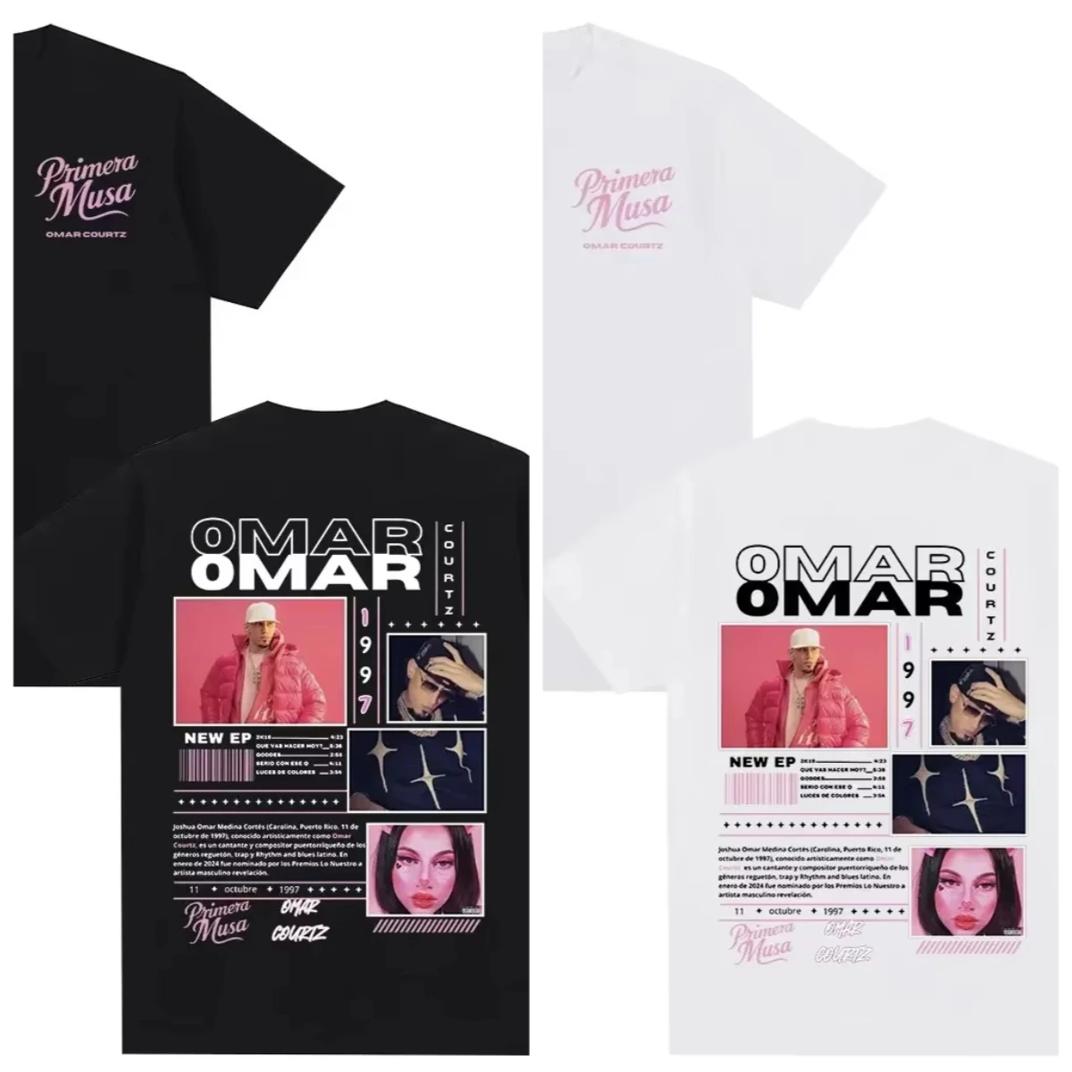 

2025summer new Pop singer Omar Primera Musa album tour Printed Short sleeve Hip Hop Fashion T-shirt cotton casual short sleeve