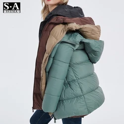 Doudoune Ultralégère en Duvet de Canard pour Femme, Manteau Chaud à Capuche Optique, Parka Portable, Pardessus, Hiver 2022, 90%