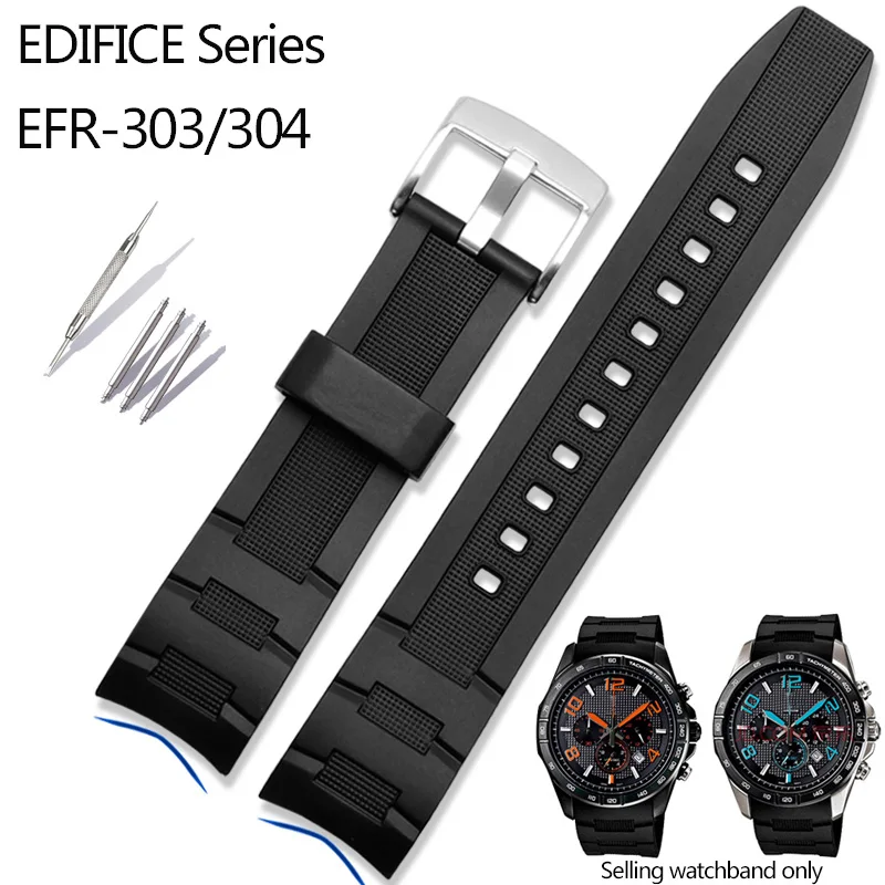 

Arc mouth silicone strap 22mm for Casio 5468 EDIFICE EFR-303/304 EFR-516PB series waterproof and sweat resistant silicone strap