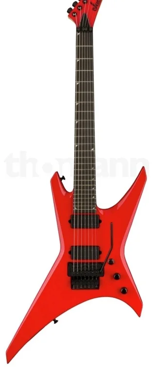 7 string special-shaped electric guitar from China factory, flame red body, black double bridge, free shipping