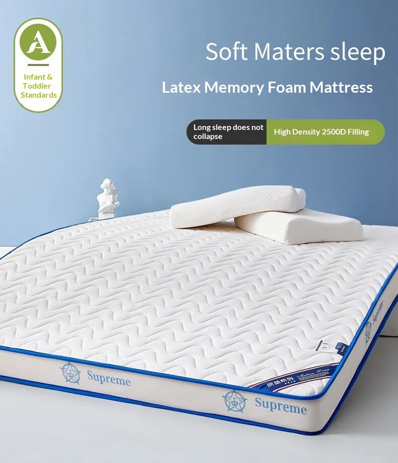 Thick Latex Memory Foam Mattress Pad Foldable Single Twin Student Dorm Tatami Soft Sponge Bed Topper Portable Bedroom Furniture image 6