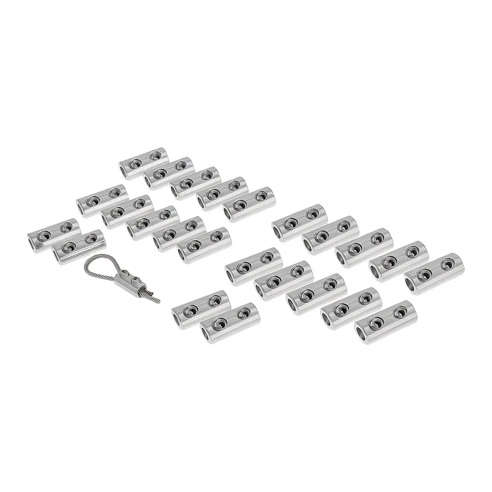 Clothesline Fasteners 15*8mm Double Hole Clamps Quick Installation Enhanced Stability Rust Resistant Compact Structure