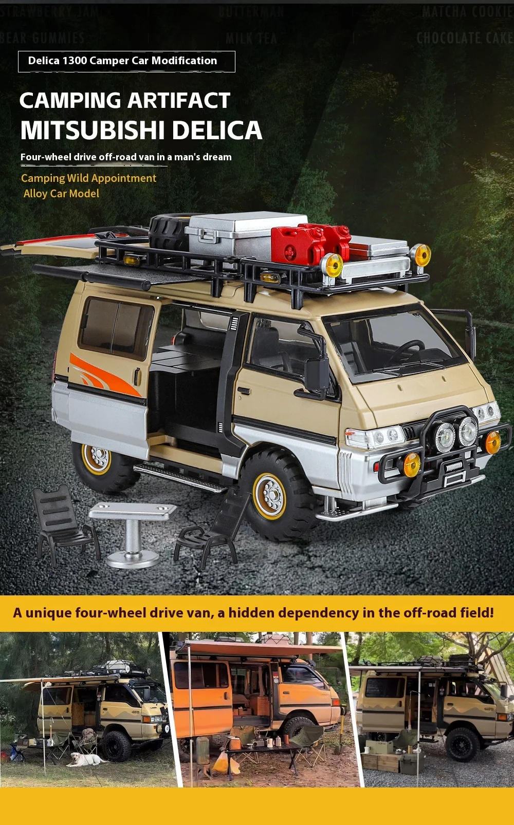 1:24 Mitsubishi Delica Off Road MPV Alloy Diecast Car Model