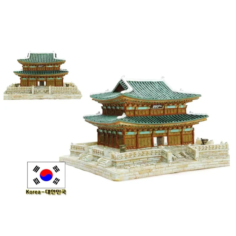 Hand-painted Qinzheng Hall, Jingfu Palace, South Korea Resin Crafts World Famous Landmark Model Tourism Souvenir Gifts