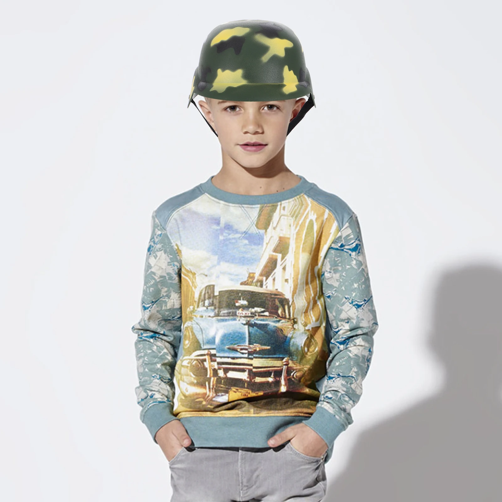 

Camouflage Simulated Army Hats Costume for Kids Boys Decorations Party Accessories Decorate Women